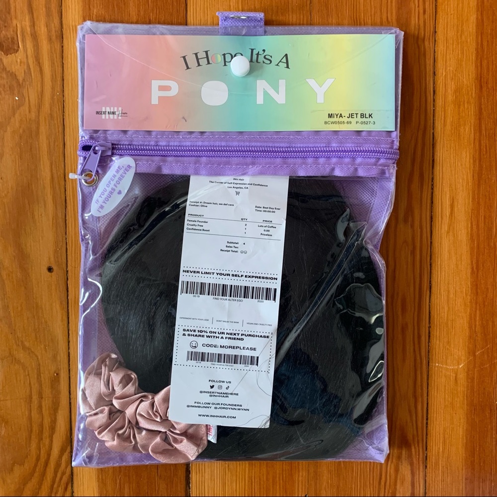 UNOPENED Miya Jet black pony hair extension from Insert Name Here